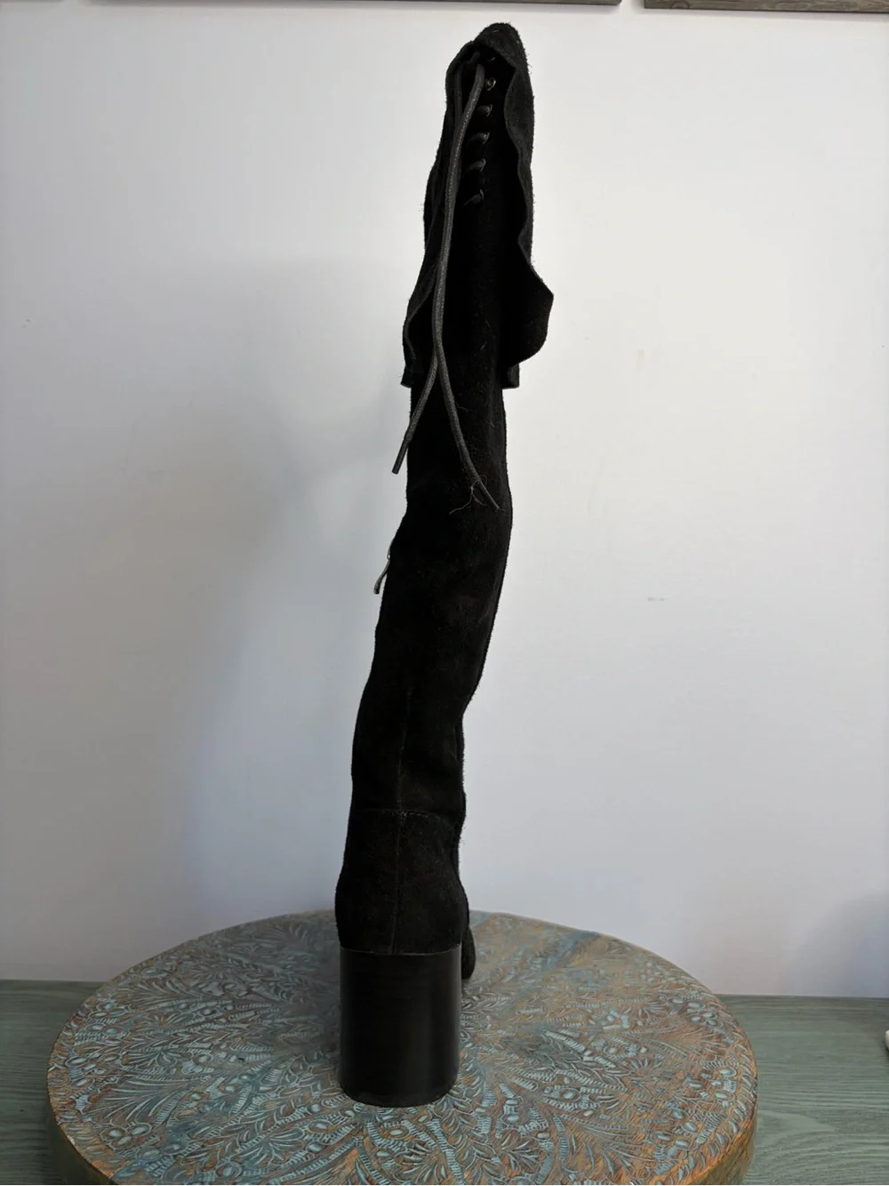 Like New! Anthropologie Matiko Black Suede Over-The-Knee Boots Size 38